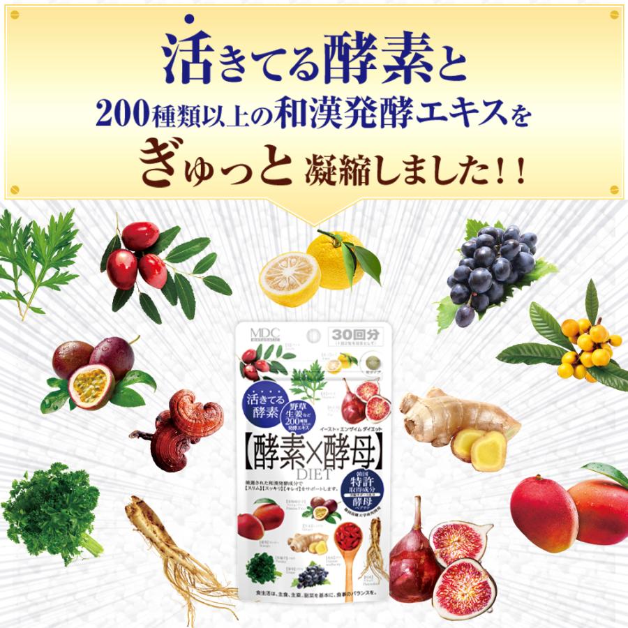 酵素 サプリ 3袋セット 酵素×酵母 イースト × エンザイム ダイエット 60粒 30回分 メタボリック 栄養機能食品 乳酸菌 酵母菌 麹 発酵 活性 代謝 | メタボリック | 05