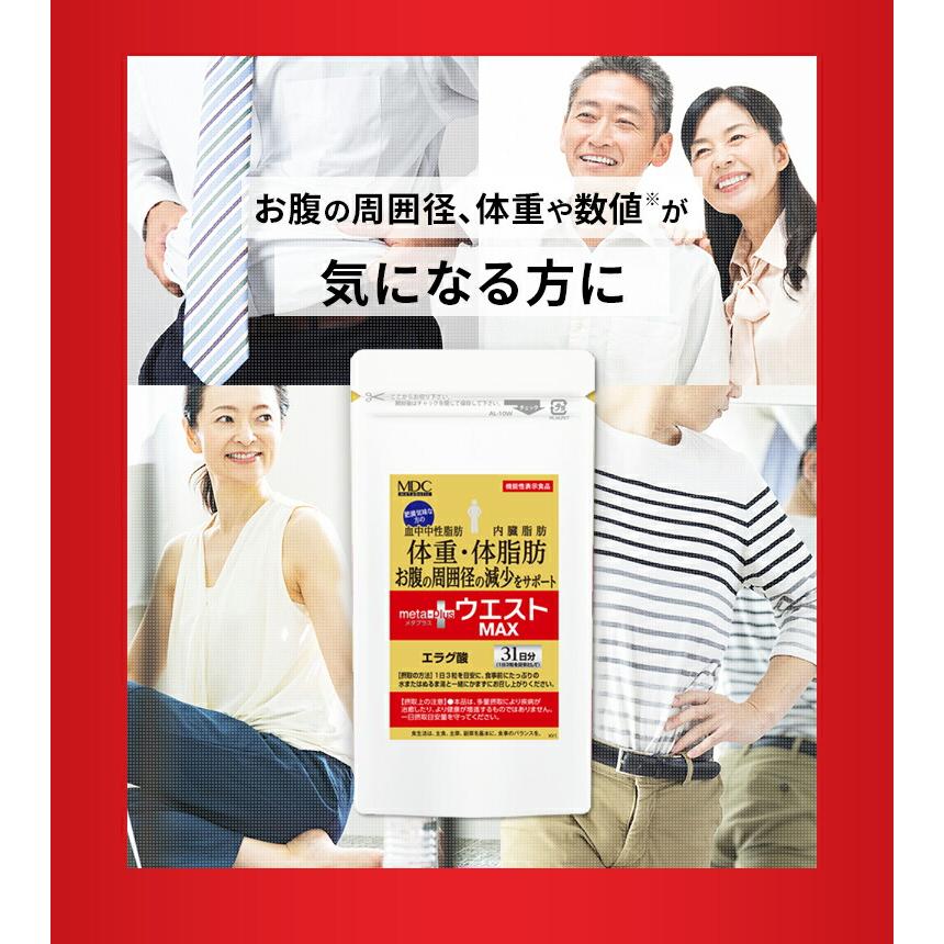 メタボリック サプリメント メタプラス ウエスト マックス 93粒 31日分
