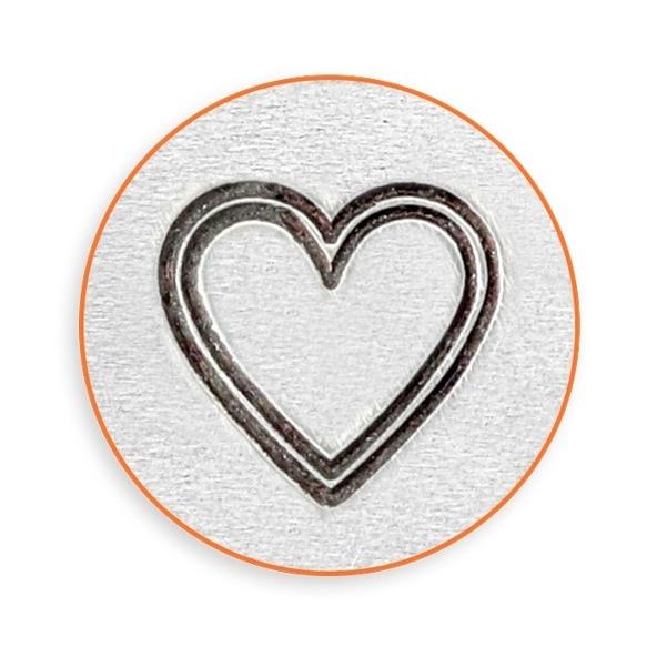 彫金用 Outlined Heart, 6mm＊大きなハートのデザイン刻印 革細工