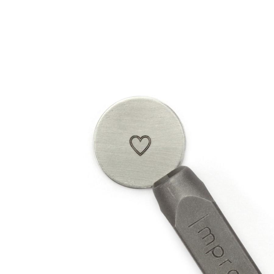彫金用 Outlined Heart, 6mm＊大きなハートのデザイン刻印 革細工