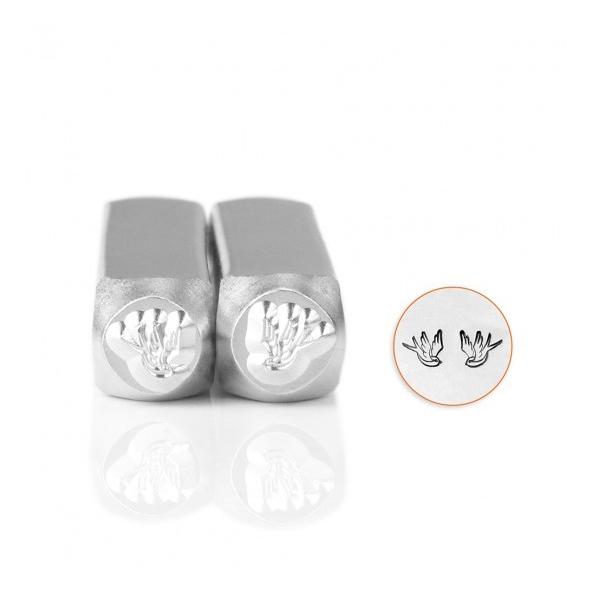 彫金刻印 Swallows 2個セット。ツバメ 革細工/レザークラフトにも