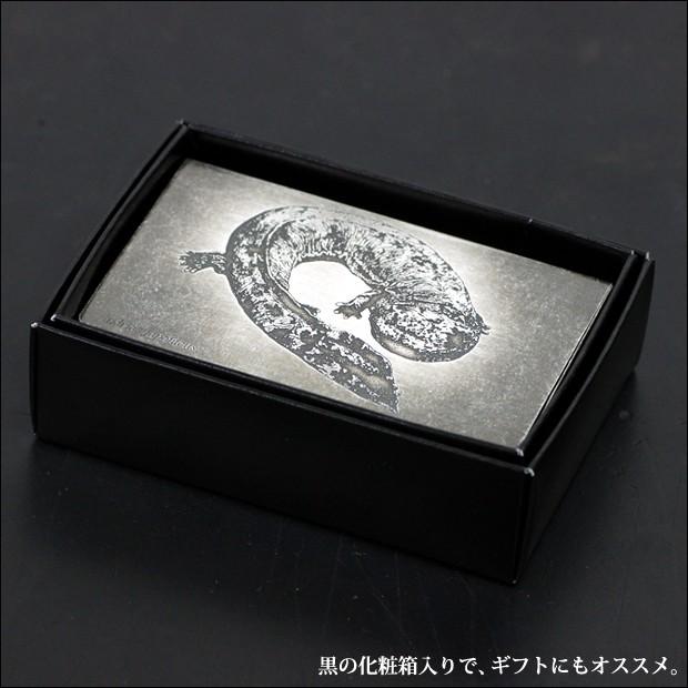 オオサンショウウオ　カードケース　/名刺入れ/大山椒魚/ハンザキ/有尾類/小物/雑貨/ユーズド加工/銀シルバー/金属/厚さ６mm/約15枚 |  | 05