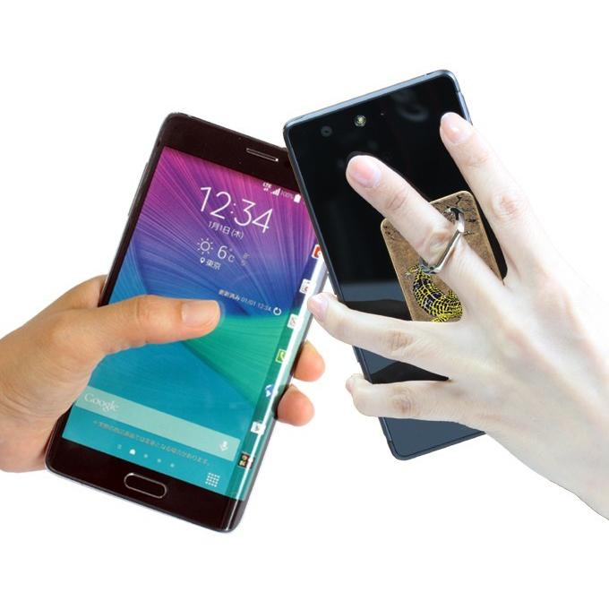 ヒョウモントカゲモドキ　真鍮　メタリング　/スマホリング/スマホスタンド/貼り直しができる/両生類爬虫類グッズ/有尾類/金属雑貨 |  | 04