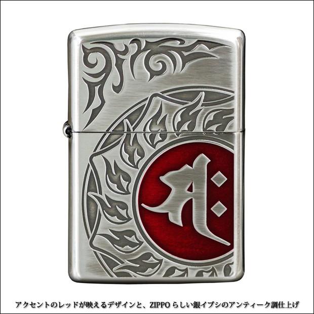 ZIPPO 梵字 サク 午(うま)年生まれ、守護本尊：勢至菩薩 80040　御守 魔除け 守護かっこいい銀シルバー赤レッドユーズド加工 ジッポーライター | ZIPPO | 02