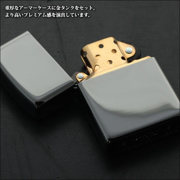 ZIPPO ブラックチタンコーティング ミラー 金チャンバー(金タンク) 80069　アーマーケース 162番 サイドロゴ スマート かっこいい ジッポーライター | ZIPPO | 02