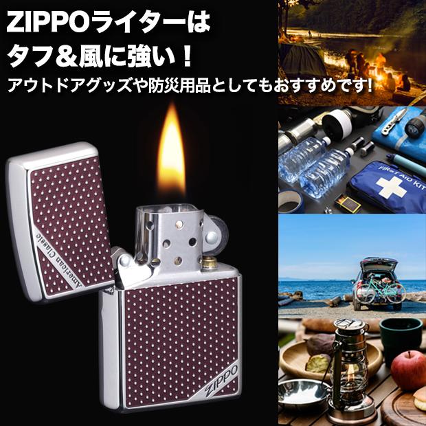 ZIPPO アメリカンクラシック ドット　　水玉 エレガント レトロ  かっこいい 高級 ライター 赤 ボルドー シルバー エンボス加工 両面加工 プレゼント ギフト | ZIPPO | 06