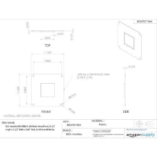 13周年記念イベントがBUD Industries NBX-10986-PL Panel ABS Lengt