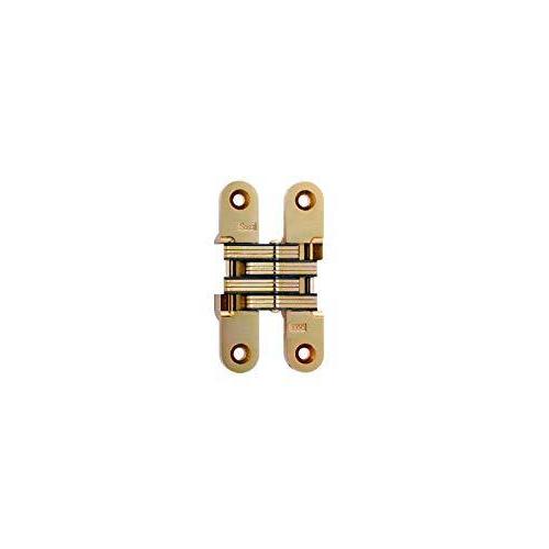 SOSS Mortise Mount Invisible Hinge with 4 Holes Zinc Satin Brass F 平行輸入