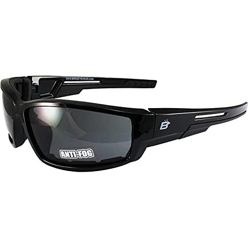 Birdz Eyewear Swoop 曇り止め パッド入りオートバイサングラス ブラックフレーム クリア+スモークレンズ 2組 平行輸入｜metamarketh｜06