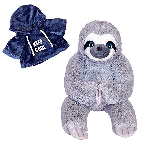 Sloth Stuffed Animal Soft Three-Toed Removable Blue T-Shirt Hanging 平行輸入