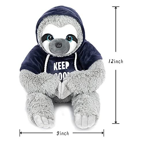 Sloth Stuffed Animal Soft Three-Toed Removable Blue T-Shirt Hanging 平行輸入