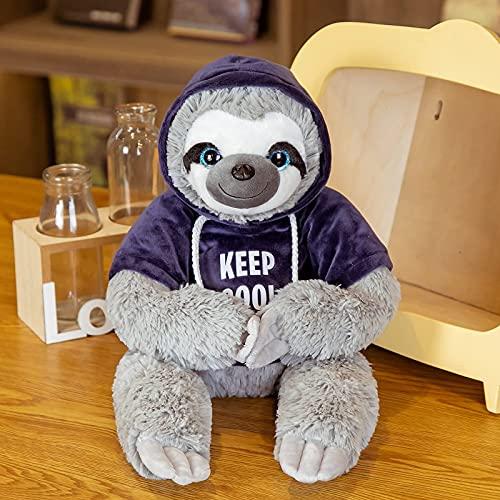 Sloth Stuffed Animal Soft Three-Toed Removable Blue T-Shirt Hanging 平行輸入