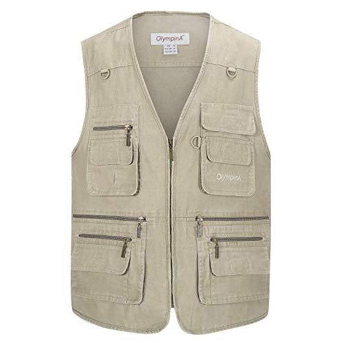 Gihuo メンズ カジュアル アウトドア ポケット 釣り 写真 旅行 サファリ デニム ベスト US サイズ: Large カラー: 平行輸入