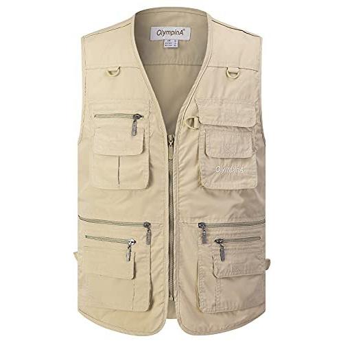 Arssmメンズユーティリティベストアウトドアフィッシングサファリフォトカーゴベストポケット付き（LightKhaki-S） 平行輸入