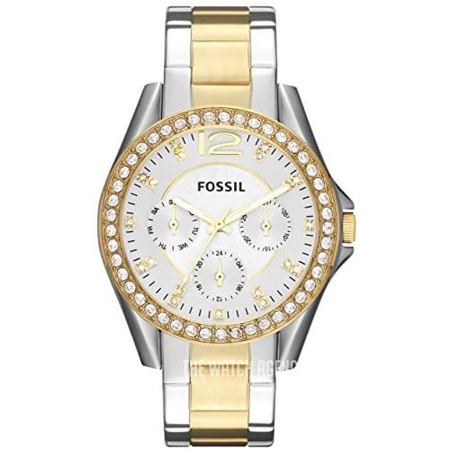 Fossil ES3204 Women's Chronograph Riley Silver and Gold Tone Watch 平行輸入