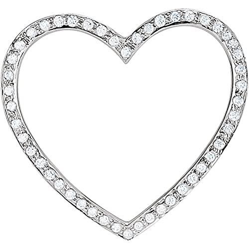 スターリングシルバー キュービックジルコニア 19 x 15 mm ハートペンダントのみ | 総重量 0.164カラット | ギフトボッ 平行輸入