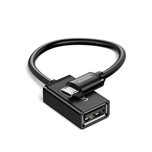 UGREEN OTGケーブル USBホスト変換アダプタ micro USB オス-USB A メス 12cm ブラック 平行輸入｜metamarketh