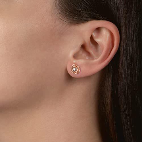 22年レディースファッション福袋特集 Jewelili 魅了されたディズニーファインジュエリー 10kローズゴールド 1 10カラットベルローズスタッドイヤリング 平行輸入 平行輸入 ピアス qhema Com