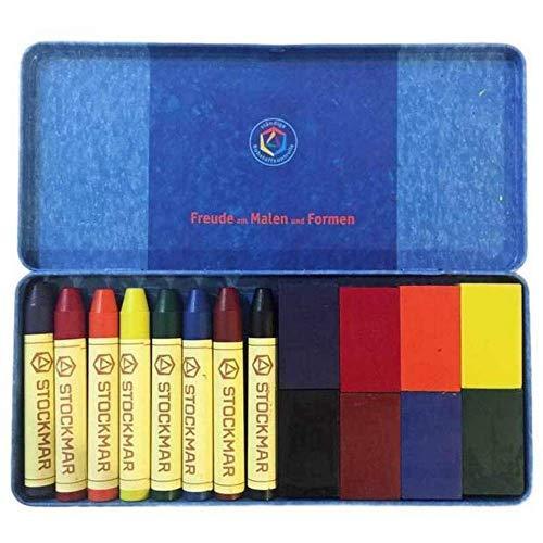 Stockmar Block/Stick Beeswax Crayon Combination in a Tin - Set of 16 平行輸入