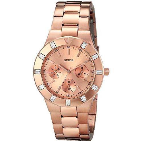GUESS Women's U13013L1 Feminine Hi-Shine Rose Gold-Tone Mid-Size Wat 平行輸入