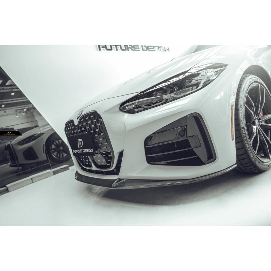 【FUTURE DESIGN 正規品】BMW 4シリーズ G22 M-TECH Mスポーツ フロント用 リップスポイラー 本物DryCarbon ドライカーボン エアロ カスタム パフォーマンス