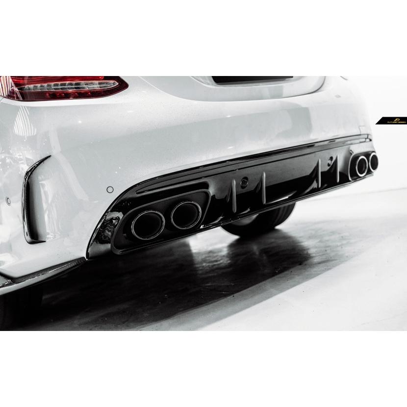w205 Cクラス前期　リアディフューザー、マフラー BENZ ベンツ Cクラス W205 AMGリアバンパー用改造型 C43 ED1 ルック