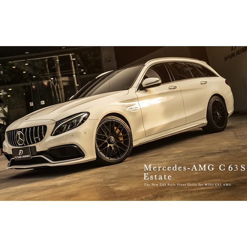 BENZ メルセデス・ベンツ パナメリカーナグリル W205 S205 C205 C-Class C63用 AMG GTR シルバーグリル 前期 後期 カスタム エアロ メッキ｜meteo88｜06