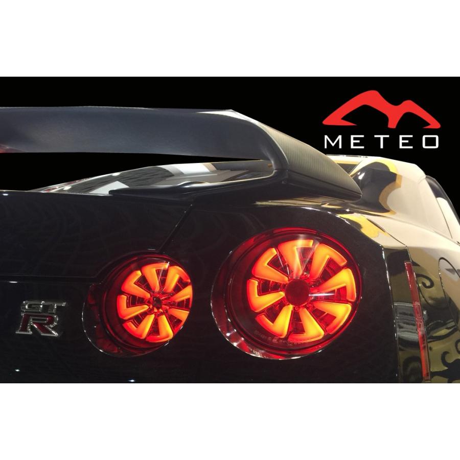 流れるウィンカー仕様】METEO 日産 GTR R35 ファイバーLEDテールランプ 