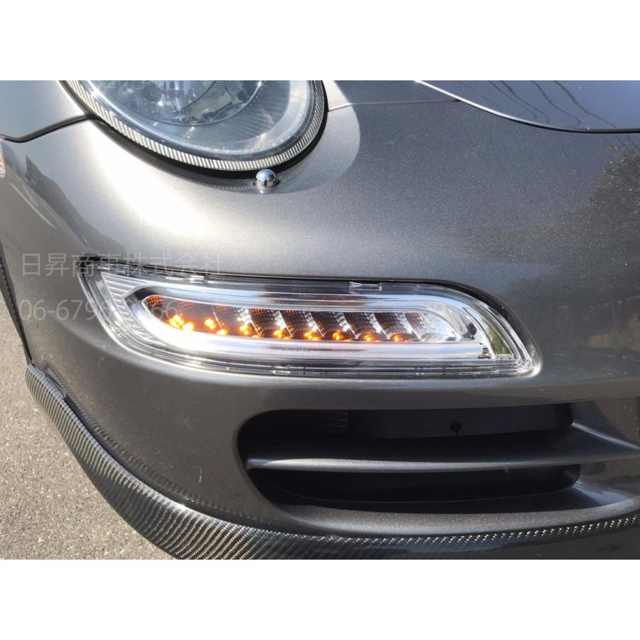 ポルシェ997カレラLEDウィンカー クリアレンズ 2個セット前期方 ポルシェ 997 911 LED DRL 前期専用 991スタイル フロントランプ