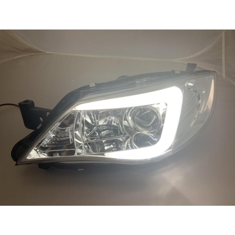 【HID車専用】スバル インプレッサ WRX STI GE GH GR GV系 LEDファイバープロジェクター クリア ヘッドライト_1