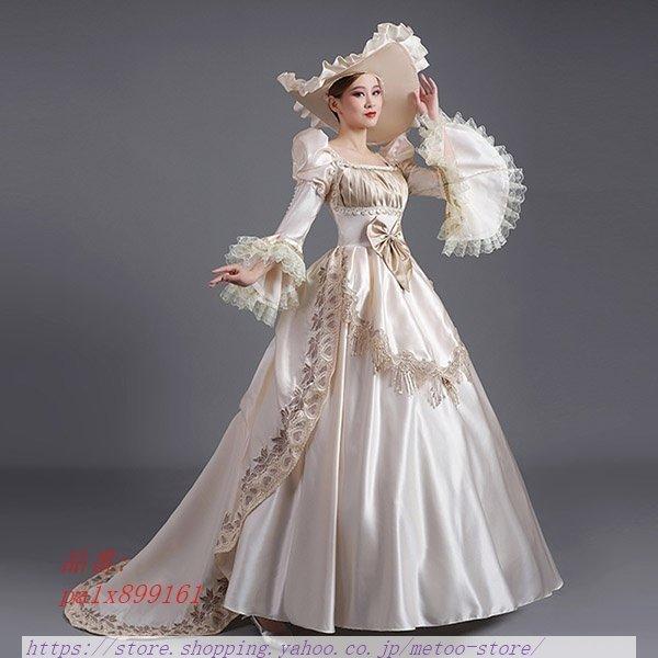 クリスマスファッション ロングドレス お姫様ドレス 演奏会 舞台衣装 イベント プリンセスライン ワンピース 帽子付き 貴族風 パフスリーブ 中世 ヨーロッパ プリンセスライン サイズ M Demolition Training