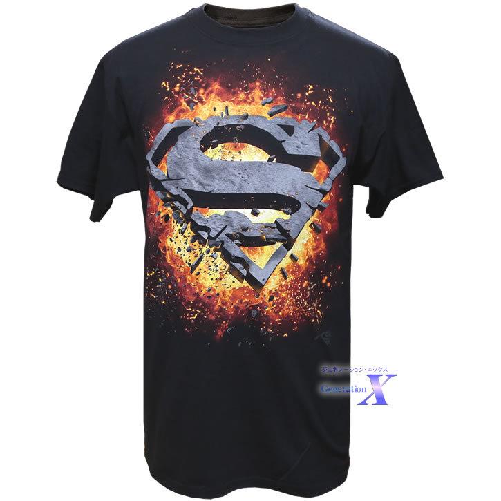 DCコミック米国オフィシャル製品 スーパーマン・メンズTシャツ （エクスプロージョン） ふるさと納税