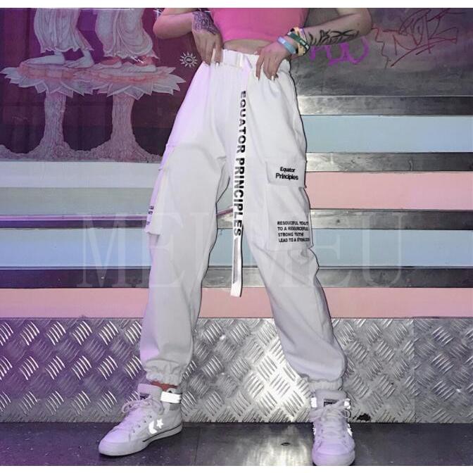 即納&大特価 ボトムス カーゴパンツ い出のひと時に、とびきりのおしゃれを！ ロゴ スポーティ ユニセックス ダンス 衣装 大きいサイズ 個性的 ファッション 服 原宿系ヒップホップダンス 韓国