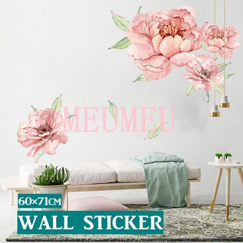 ウォールステッカー インテリア シール 壁紙 超定番 フラワー 牡丹 花 リビング 植物 リメイク 寝室 様替え 部屋 リラックス