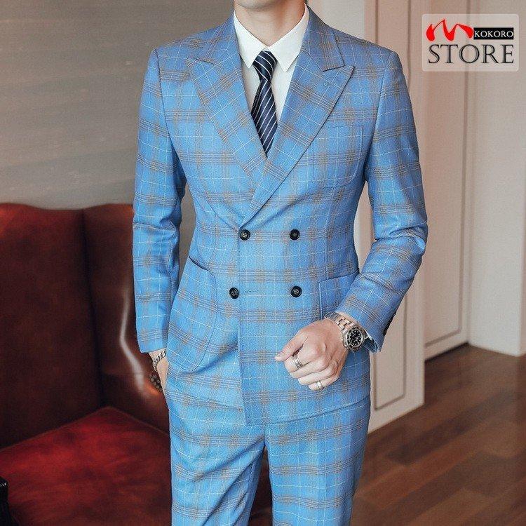 高級素材使用ブランド ベスト付 ジレ スラックス ジャケット 3ピース スーツ おしゃれ メンズ 秋 結婚式 パーティ 衣装 セットアップ 細身 チェック柄 スーツ スリーピー スリーピース 3ピーススーツ ダブルスーツ ビジネススーツ Www Achhel Org