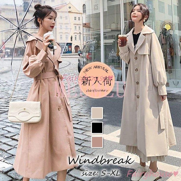 ブランド品 トレンチコート レディース 40代 ロング丈ジャケット黒 スプリングコート 春コート 薄手アウター 秋服 50代 バーカー 30代 韓国風 大きいサイズ