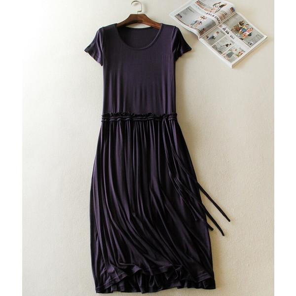 ワンピースレディース40代きれいめ黒ワンピースロング丈おしゃれaライン半袖5色婦人服40代50代夏 Meu Peiwn986 ミユミユストア 通販 Yahoo ショッピング