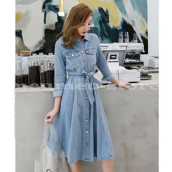 国内配送 デニムワンピース ロングワンピ ミモレ丈 ライトブルー かわいい ベルト付き 長袖 デニムコート ロングコート スプリングコート 春服 羽織り Meu Wgtdq024 ミユミユストア 通販 Yahoo ショッピング 代引不可 Codewitty Com