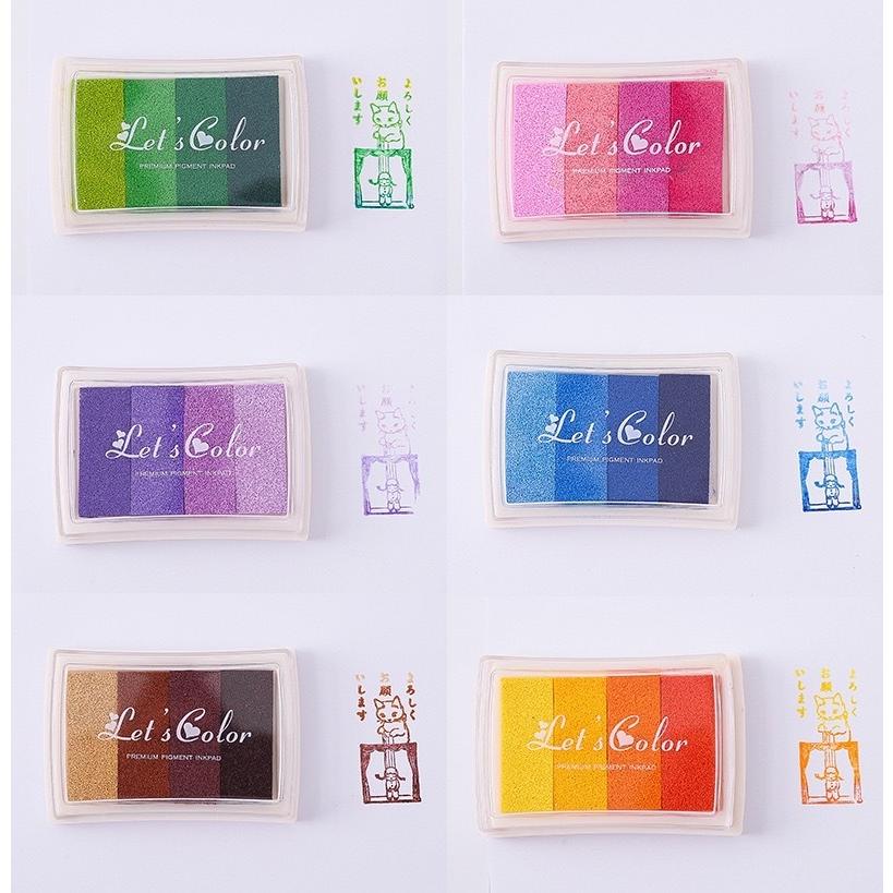 インクパッド スタンプ台 グラデーションカラー 6色 セット インク 