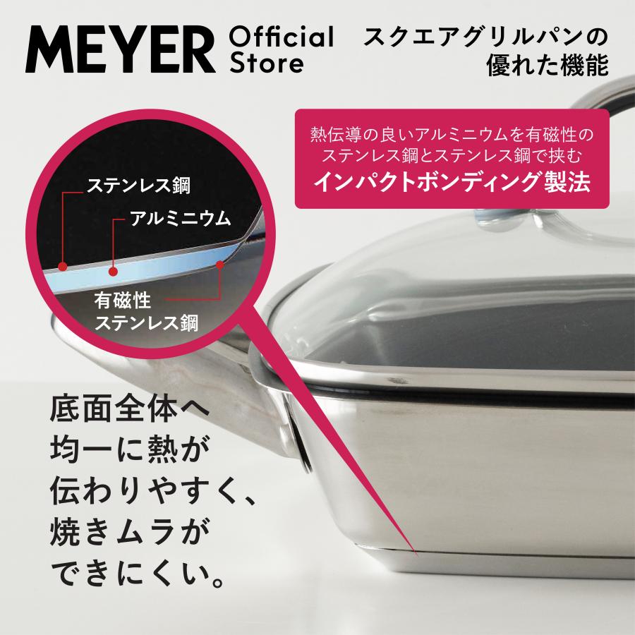 MEYER マイヤー(Meyer) スクエアグリルパン 24cm RED [ IH/ガス MEYER マイヤー(Meyer) スクエアグリルパン 24cm RED [ IH/ガス