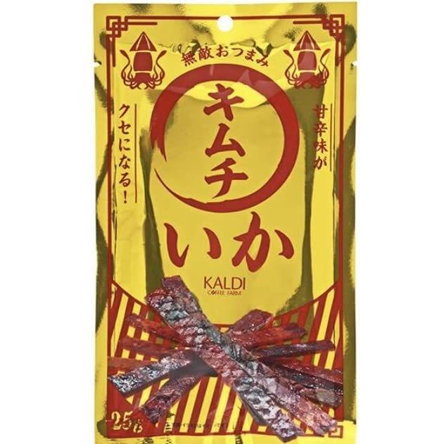 キャメル珈琲 KALDI お菓子 おやつ 無敵おつまみキムチいか　25g×5パック｜meymeme0603