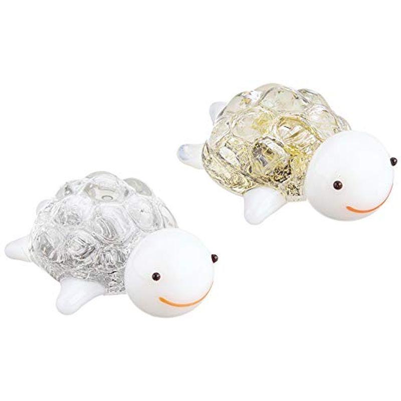 数々のアワードを受賞 かわいい 手作り ガラス細工 金の亀 銀の亀 オブジェ 置き物 Www We Job Com