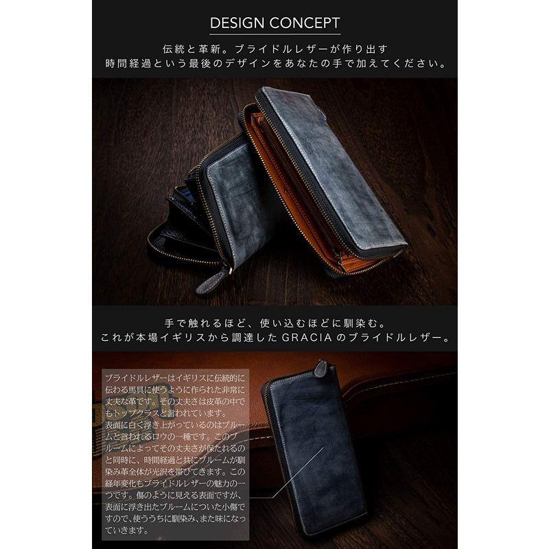 大人女性の 男のブライドルレザー本革長財布 ブライドルレザー グラシア Gracia 財布 メンズ 2カラー 内装外装本革 長財布 ラウンドファスナー その他財布 Baskincoffee Vicom Corp Com