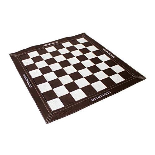 X 19インチ ビッグサイズ Stonkraft 19インチ ブラウンタン ロールアップトーナメントチェス 本革チェスボード キーボード 爆買い Themtransit Com