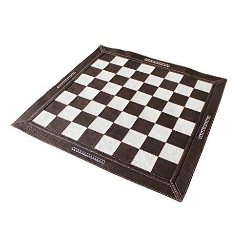X 19インチ ビッグサイズ Stonkraft 19インチ ブラウンタン ロールアップトーナメントチェス 本革チェスボード キーボード 爆買い Themtransit Com