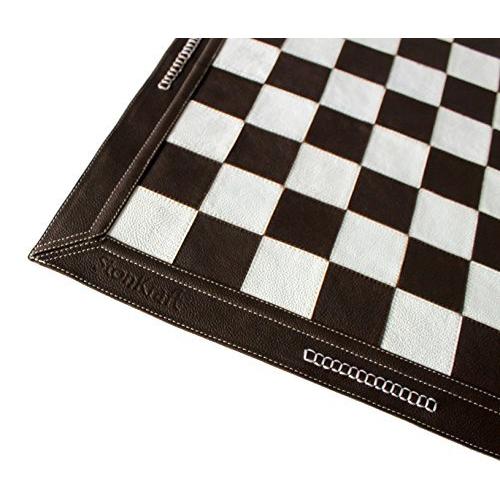 X 19インチ ビッグサイズ Stonkraft 19インチ ブラウンタン ロールアップトーナメントチェス 本革チェスボード キーボード 爆買い Themtransit Com