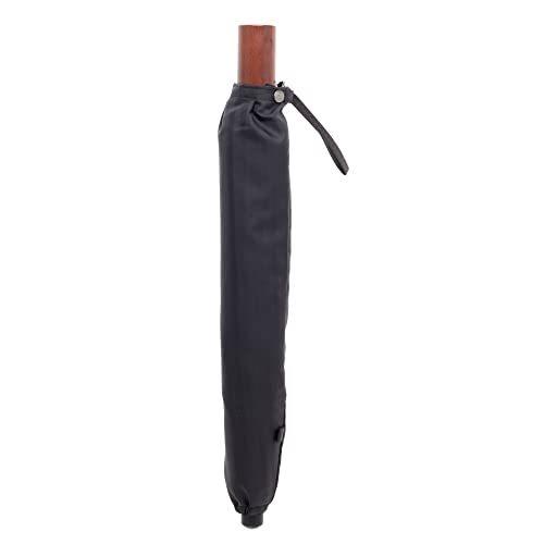 売り出し グラシト GRACITO 紳士 無地ジャガード織ストライプ 人気海外一番 2段折傘 16026A 60cm×8R ブラック