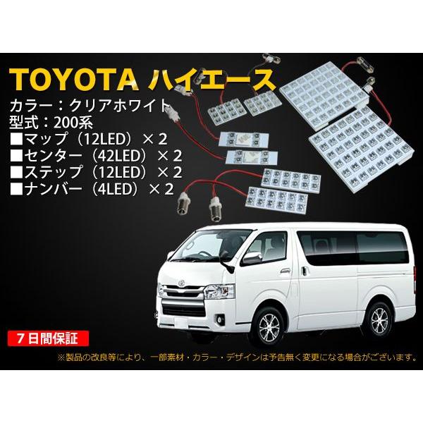 TOYOTA ハイエース（KDH2# TRH2#）専用 LEDルームランプ　8点セット　140灯（RF5）【247】｜mfactory-yashop