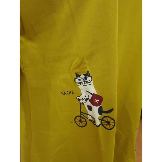 kusuguru（クスグル） ねこまるけ ネコまるけ七分袖Tシャツ 猫 : エム