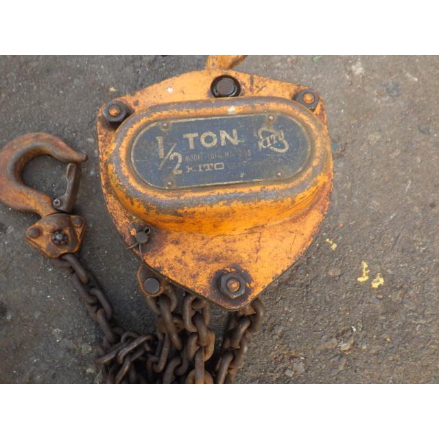 中古 KITO 0.5tonチェーンブロック M2 揚程2.5m 新でん : 新でん 